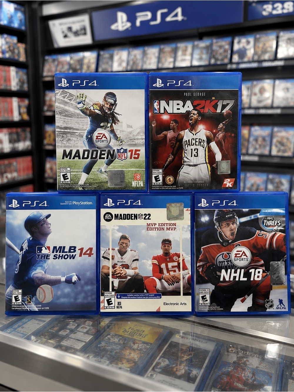 PS4 Sports Game Bundle Lot of 5 Madden NHL NBA MLB PlayStation 4